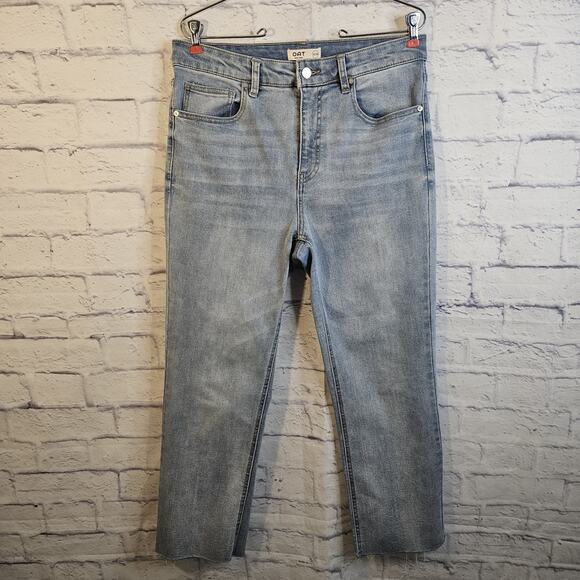 Oat New York Denim - OAT Jeans Womens Size 10/30 Straight Leg High Rise Frayed Hem Denim